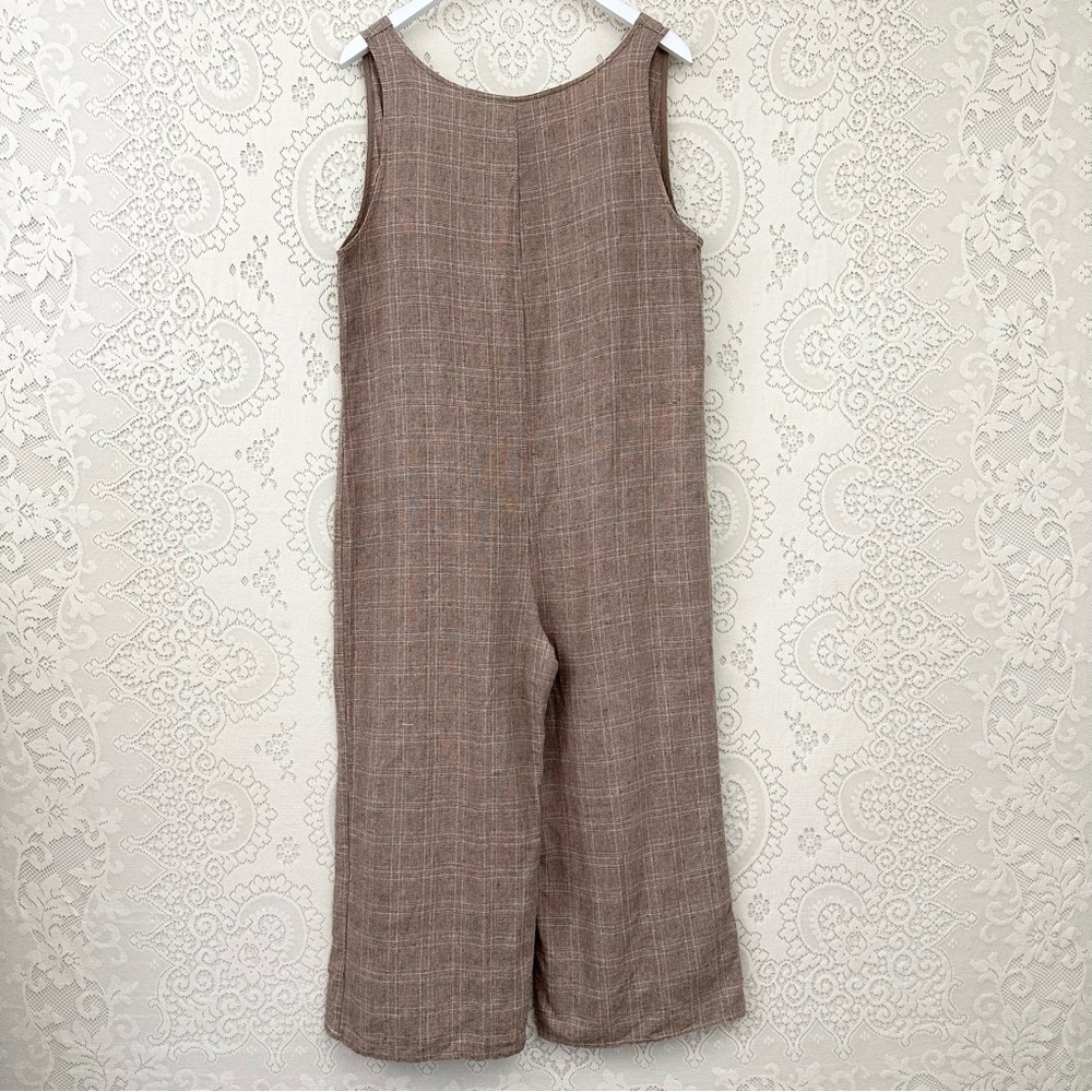 Reformation Cade Sleeveless Plaid Jumpsuit